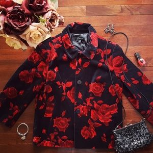 Talbots | Velvet Rose Jacket | Red/Black